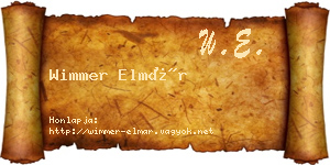 Wimmer Elmár névjegykártya